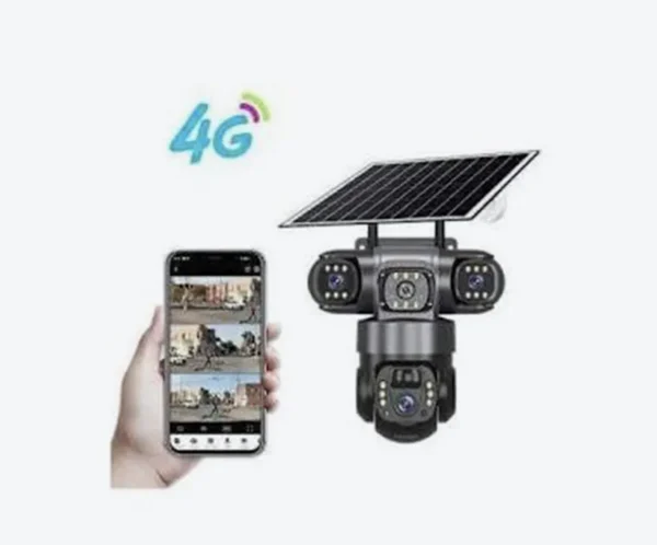 V380 Pro 3-Lens Solar CCTV Camera – 4K UHD Dual-Screen Outdoor PTZ Wireless Camera